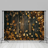 Aperturee - Aperturee Fallen Ginkgo Leaves Wooden Floor Autumn Backdrop